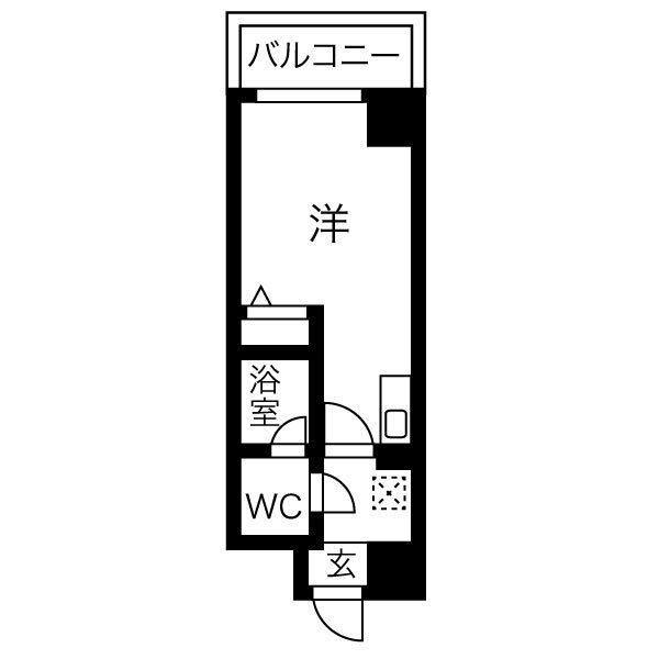 ヴァンスタージュ姫里(1K/6階)の間取り写真