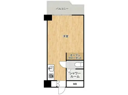 築地永谷コーポラス(ワンルーム/3階)の間取り写真