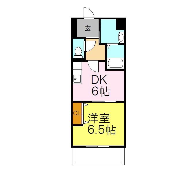 ノースエスペランサ(1DK/2階)の間取り写真