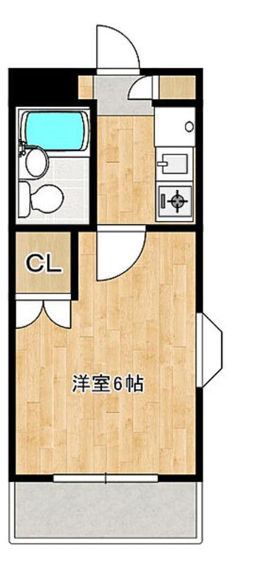 BIG GLAD(1K/3階)の間取り写真
