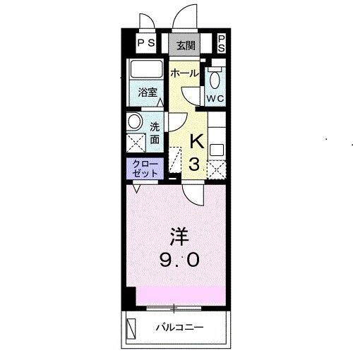 ルピナス HIGA(1K/5階)の間取り写真