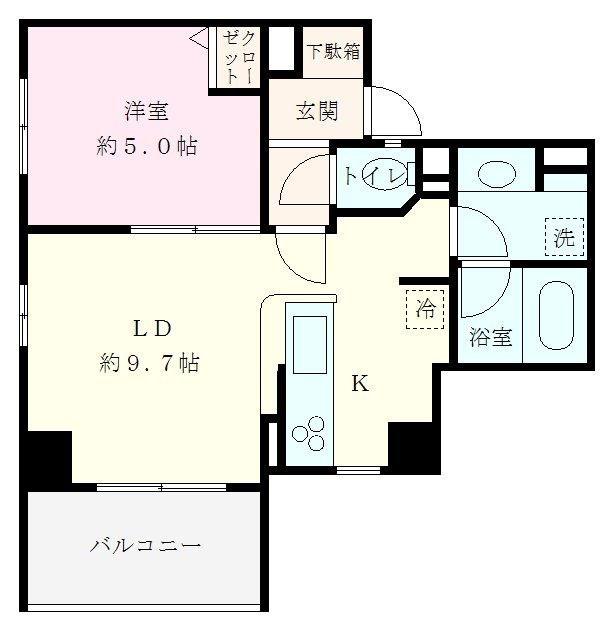 ベイヒルズ鶴見豊岡(1LDK/3階)の間取り写真