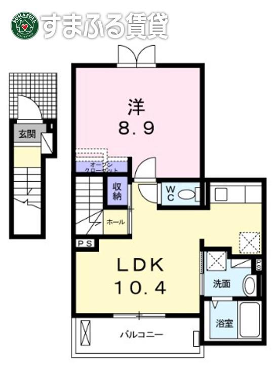 マーガレット23(1LDK/2階)の間取り写真