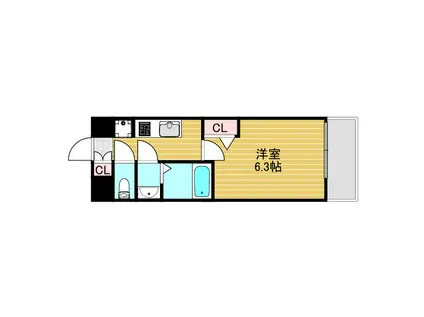 プレサンス淡路駅前(1K/5階)の間取り写真