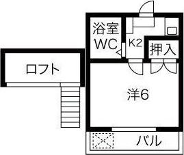 I・CITY大林(1K/2階)の間取り写真