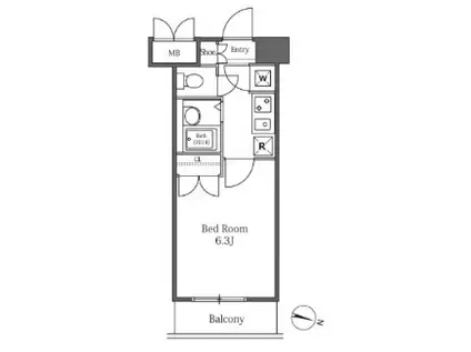 LASANTE広尾 ラサンテ広尾(1K/8階)の間取り写真