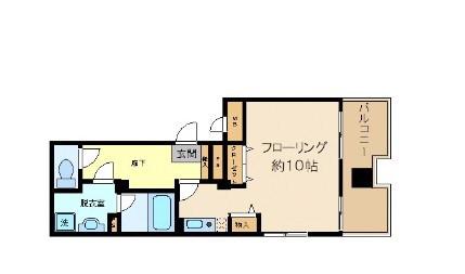 グランドベル(ワンルーム/2階)の間取り写真