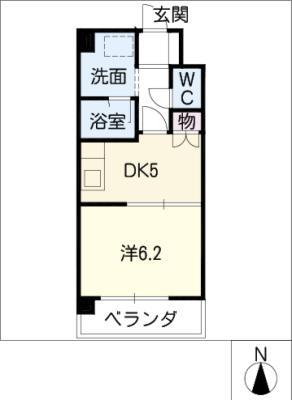 レザンボナール葵(1DK/3階)の間取り写真