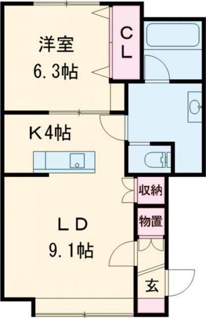 アルト33(1LDK/1階)の間取り写真