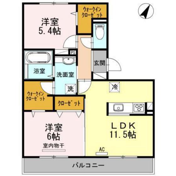 ココハウス高須壱番館(2LDK/3階)の間取り写真