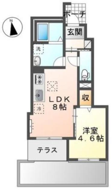 アンサンブルB(1LDK/1階)の間取り写真