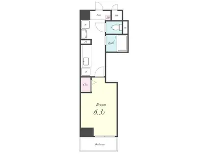 スタイルナイン(1K/4階)の間取り写真