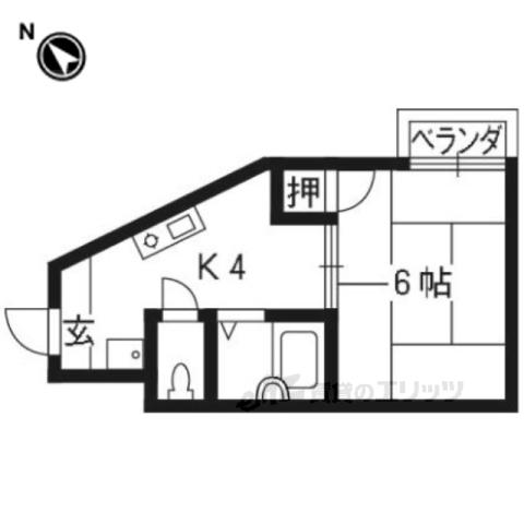 プチホワイトアタカC(1K/2階)の間取り写真