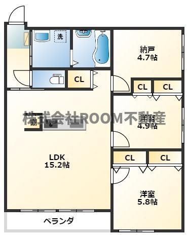 ローズガーデン(3LDK/3階)の間取り写真