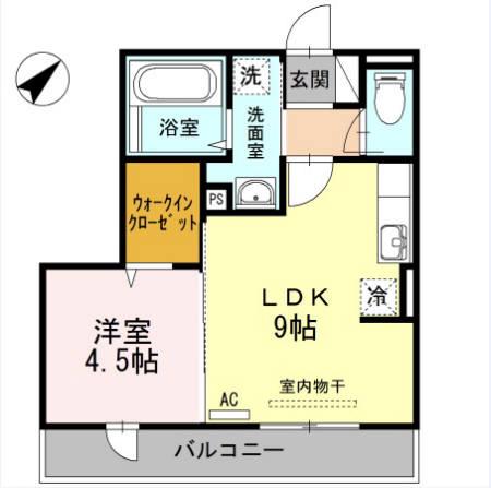 コワンソール(1LDK/2階)の間取り写真