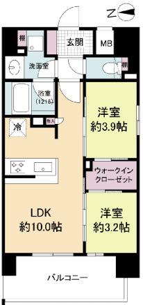 ソルレヴェンテ新梅田(2LDK/8階)の間取り写真