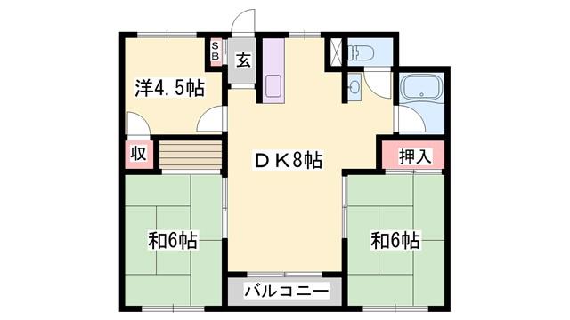 船場東ビル(3DK/5階)の間取り写真