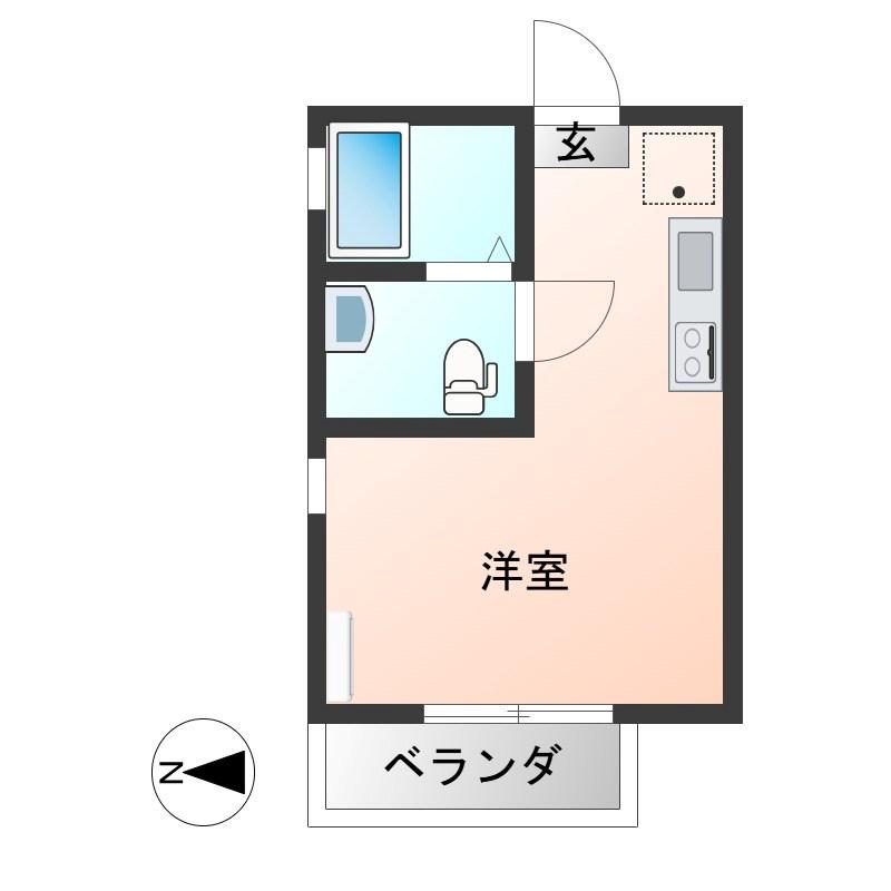 コスモス翔東今泉(ワンルーム/3階)の間取り写真