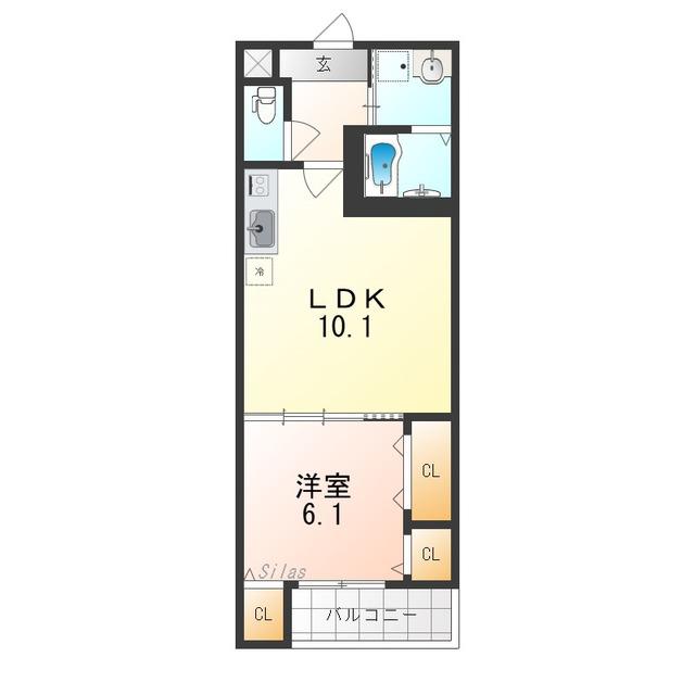 フジパレス エン III号館(1LDK/2階)の間取り写真