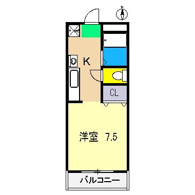 フィットハイム比島(1K/4階)の間取り写真