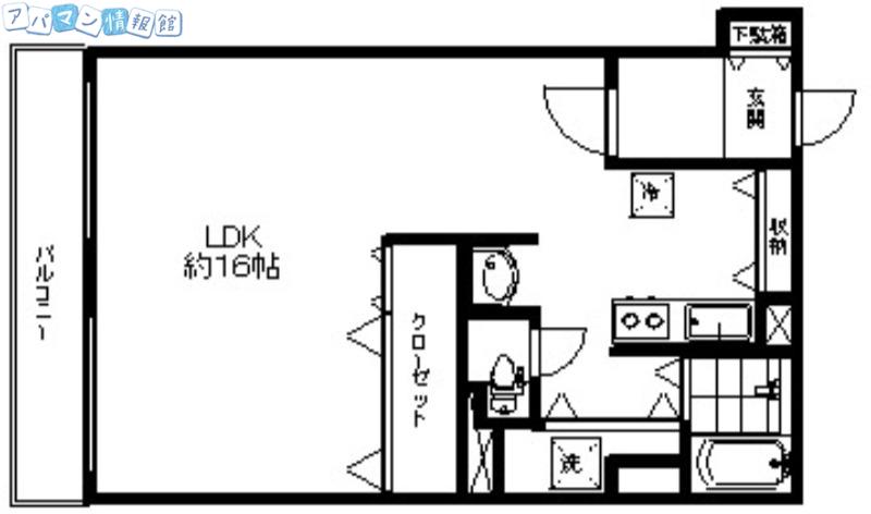 マンション北陸(ワンルーム/5階)の間取り写真
