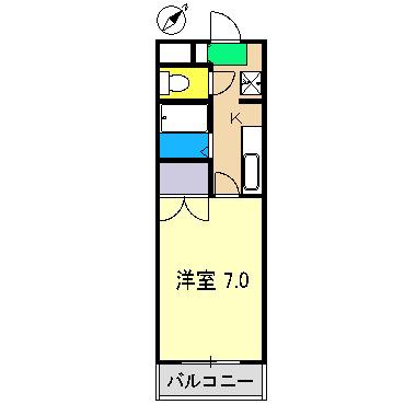 メゾンド・コロンB(1K/2階)の間取り写真