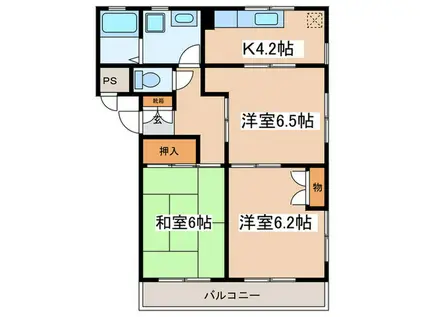 メゾン足柄(3K/3階)の間取り写真