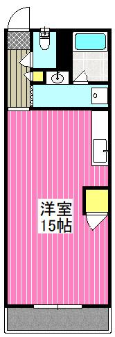 ロアールミキ(ワンルーム/3階)の間取り写真