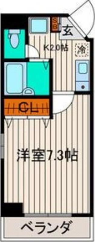 シティマンション錦町(1K/2階)の間取り写真