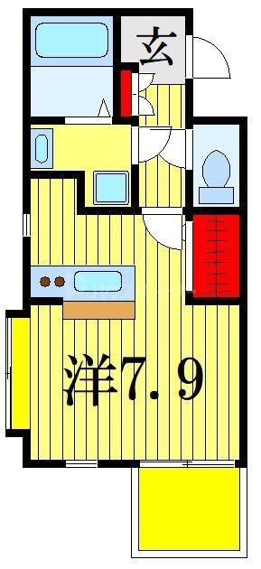ペリエ市川II(ワンルーム/1階)の間取り写真