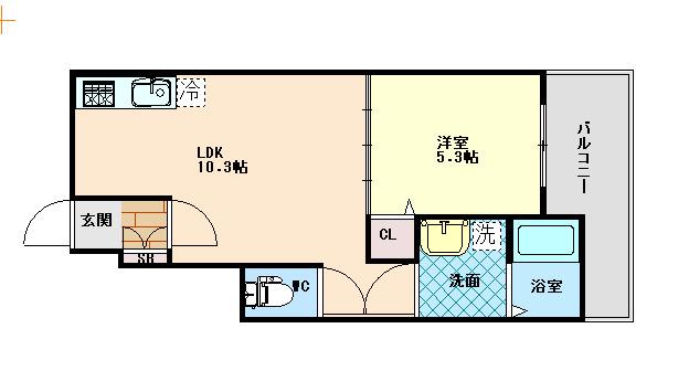 エクソニア住吉(1LDK/1階)の間取り写真