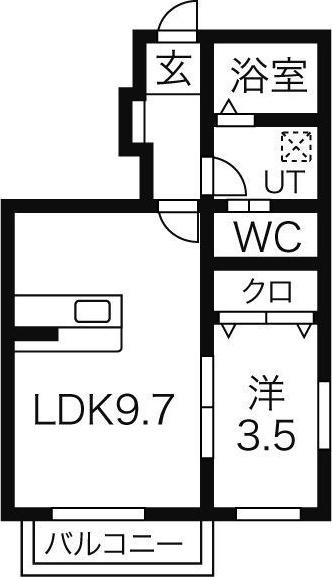 FOREST(1LDK/1階)の間取り写真