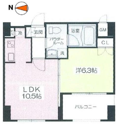 リブレ東新宿(1LDK/13階)の間取り写真