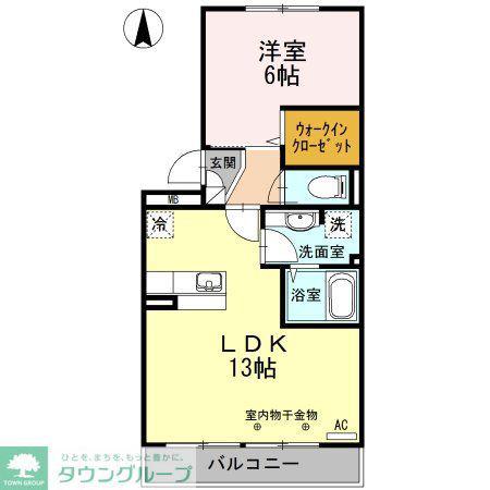 シトロンフレアII(1LDK/2階)の間取り写真