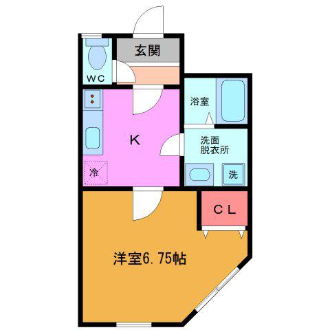 CASASMATE(1K/2階)の間取り写真