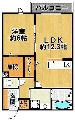 フラワーコート(1LDK/1階)の間取り写真