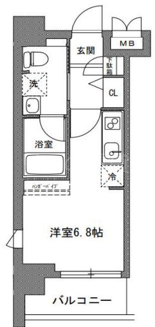 TLRレジデンス川崎大師(ワンルーム/8階)の間取り写真