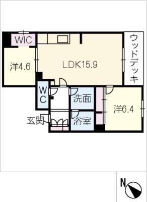 シャーメゾン ラ テラ(2LDK/1階)の間取り写真
