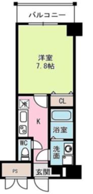 トレノーヴェ南巽(1K/3階)の間取り写真