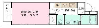 ストーンウェル(1K/2階)の間取り写真