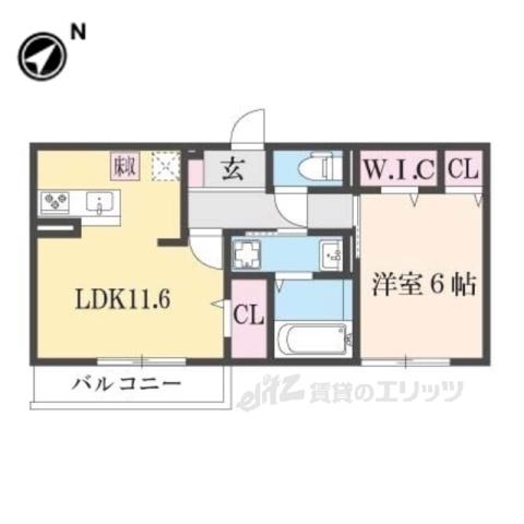 フロー リッシュ(1LDK/2階)の間取り写真