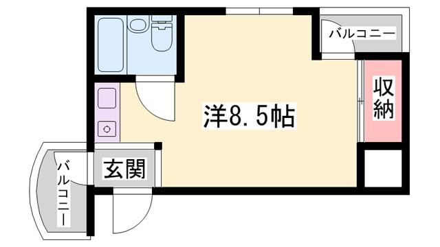 BWビル17(ワンルーム/8階)の間取り写真