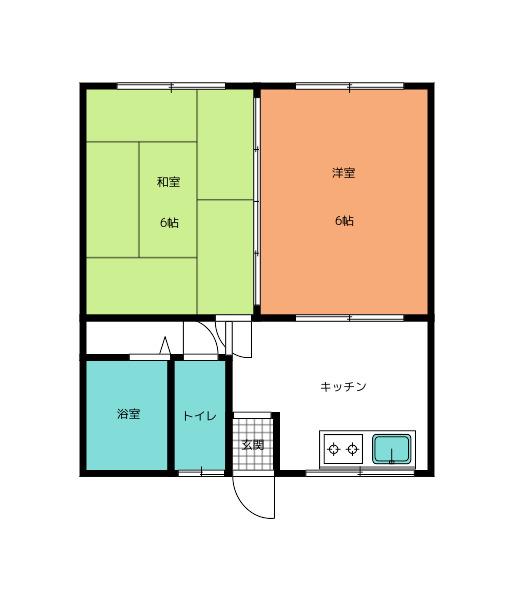 メゾンカルミア(2K/2階)の間取り写真