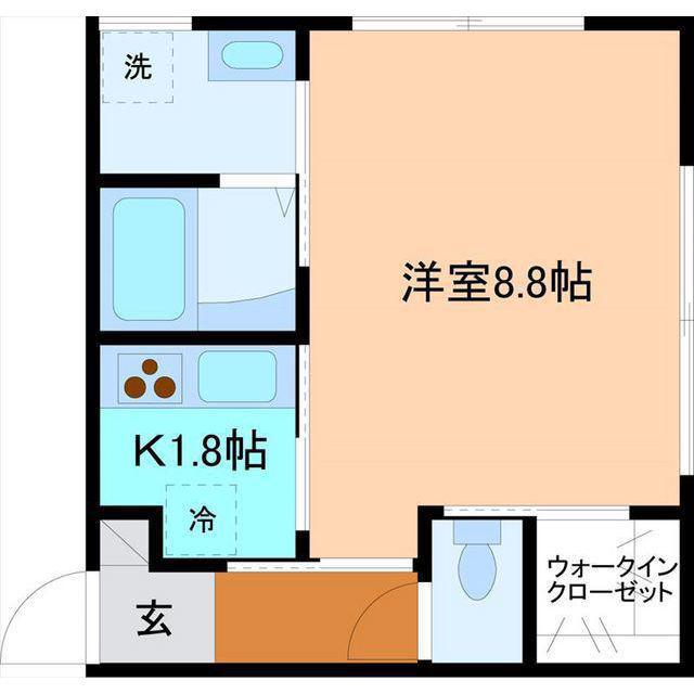 INTEGRAL吉竹(1K/2階)の間取り写真