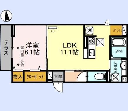 LA MEILLEURE(1LDK/1階)の間取り写真