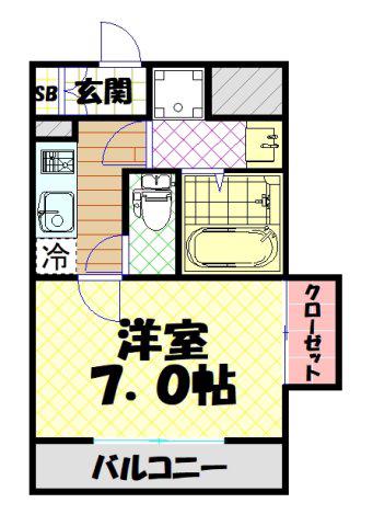 ミラージュパレス南堀江(1K/8階)の間取り写真