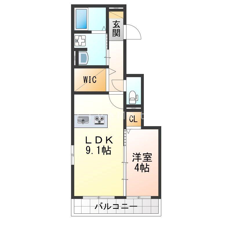 アイリープラザ上ノ丸(1LDK/1階)の間取り写真