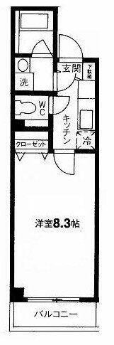 ソレイユたかなわ(1K/3階)の間取り写真
