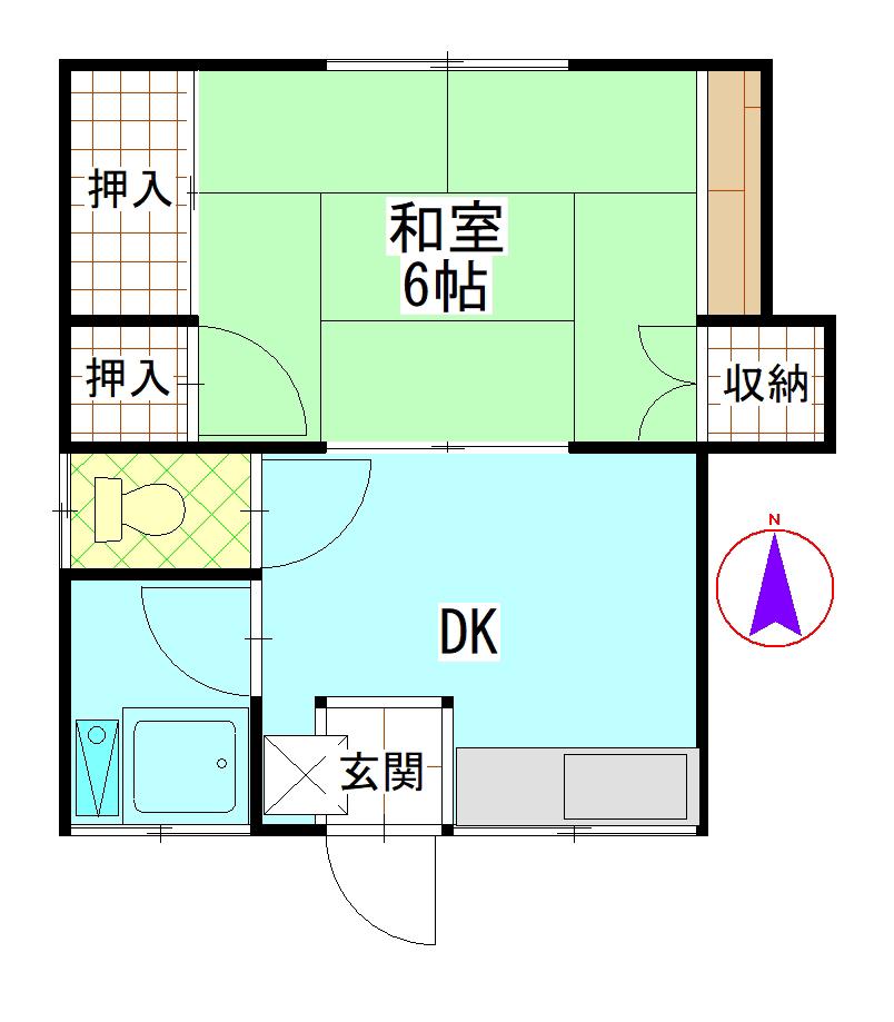渡辺荘(1DK/1階)の間取り写真