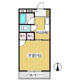 石坂マンション(1K/3階)の間取り写真